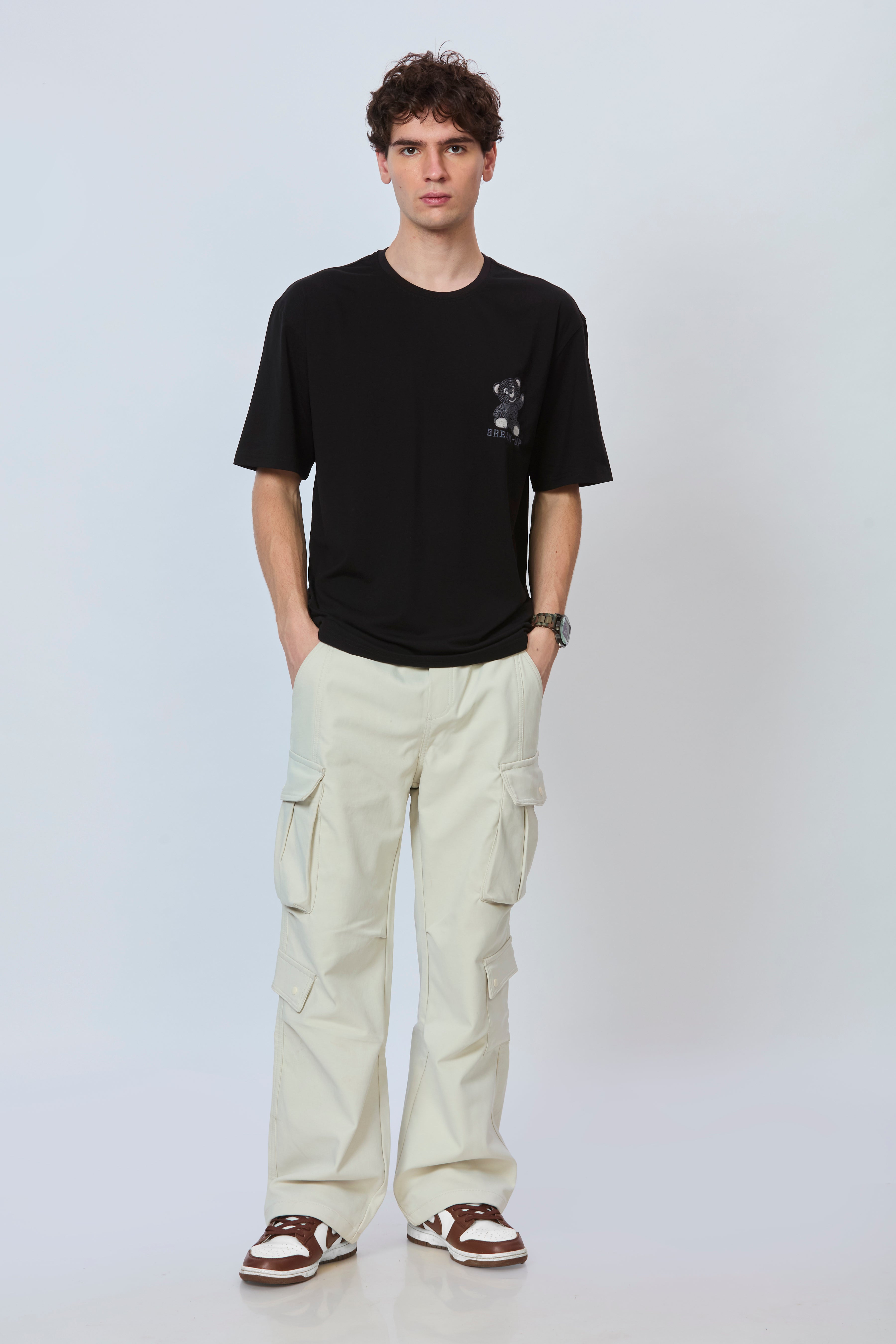 Black Streetwear Tee with Bold Back Print