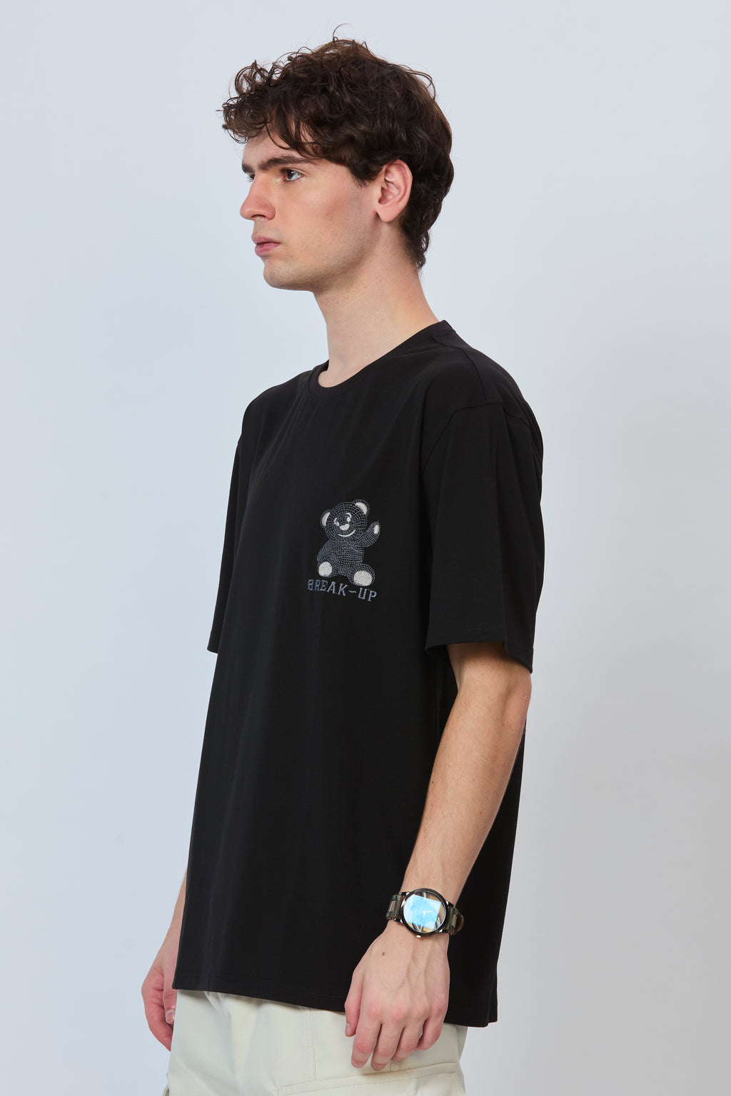 Black Streetwear Tee with Bold Back Print