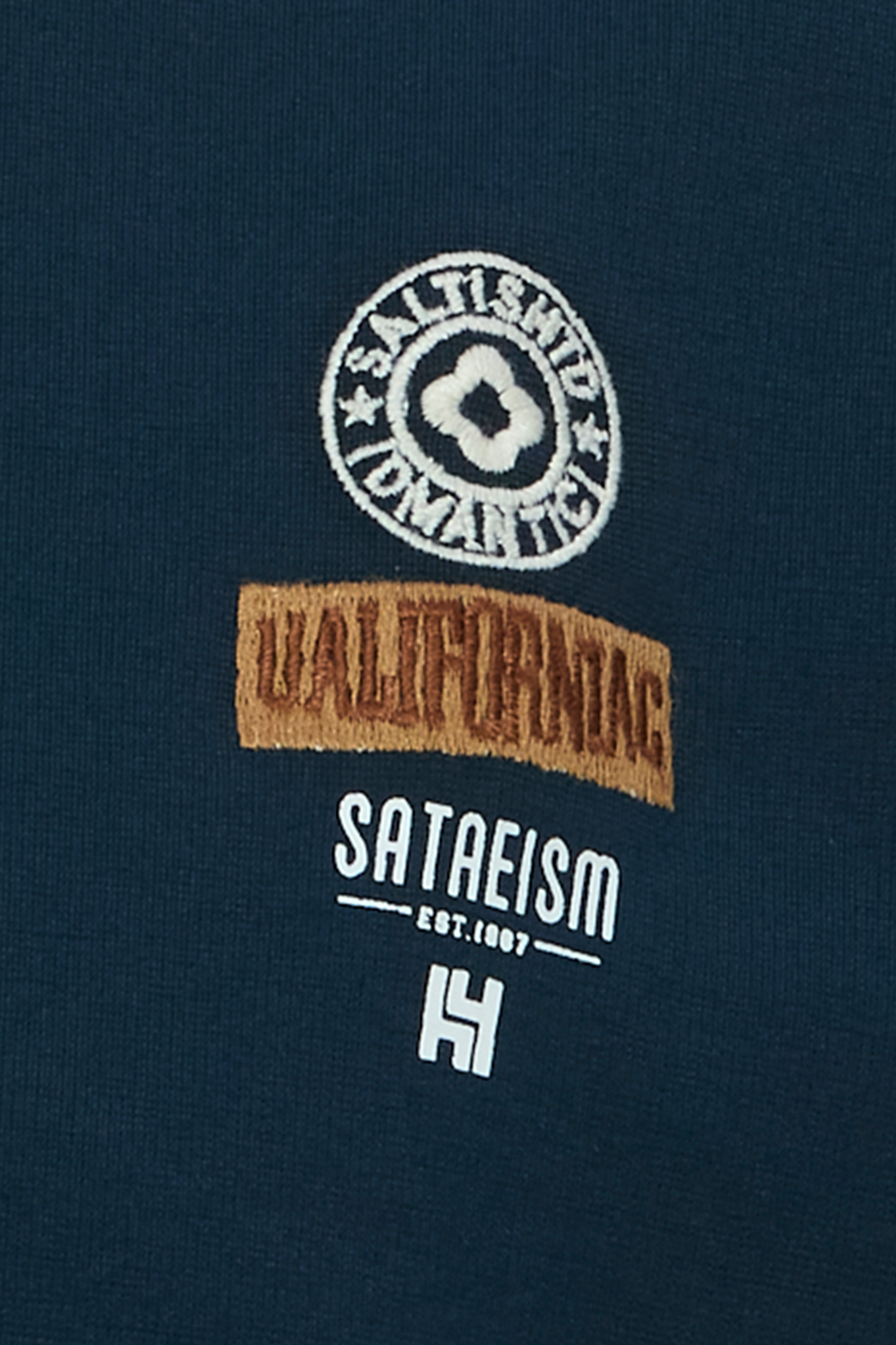 Tea Blue Cotton Tee with Bold Back Design