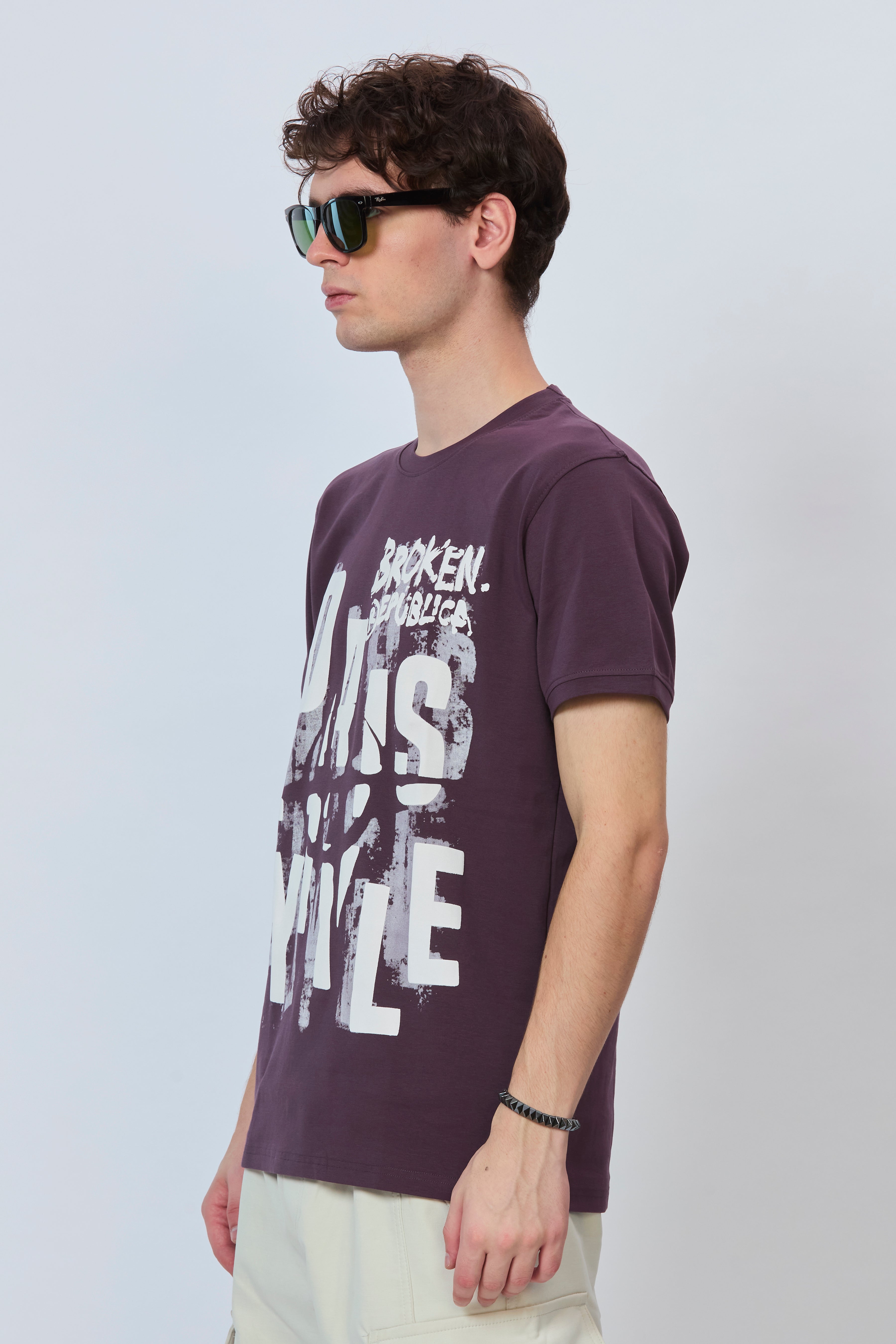 Streetwear Magenta T-Shirt with Dual Print