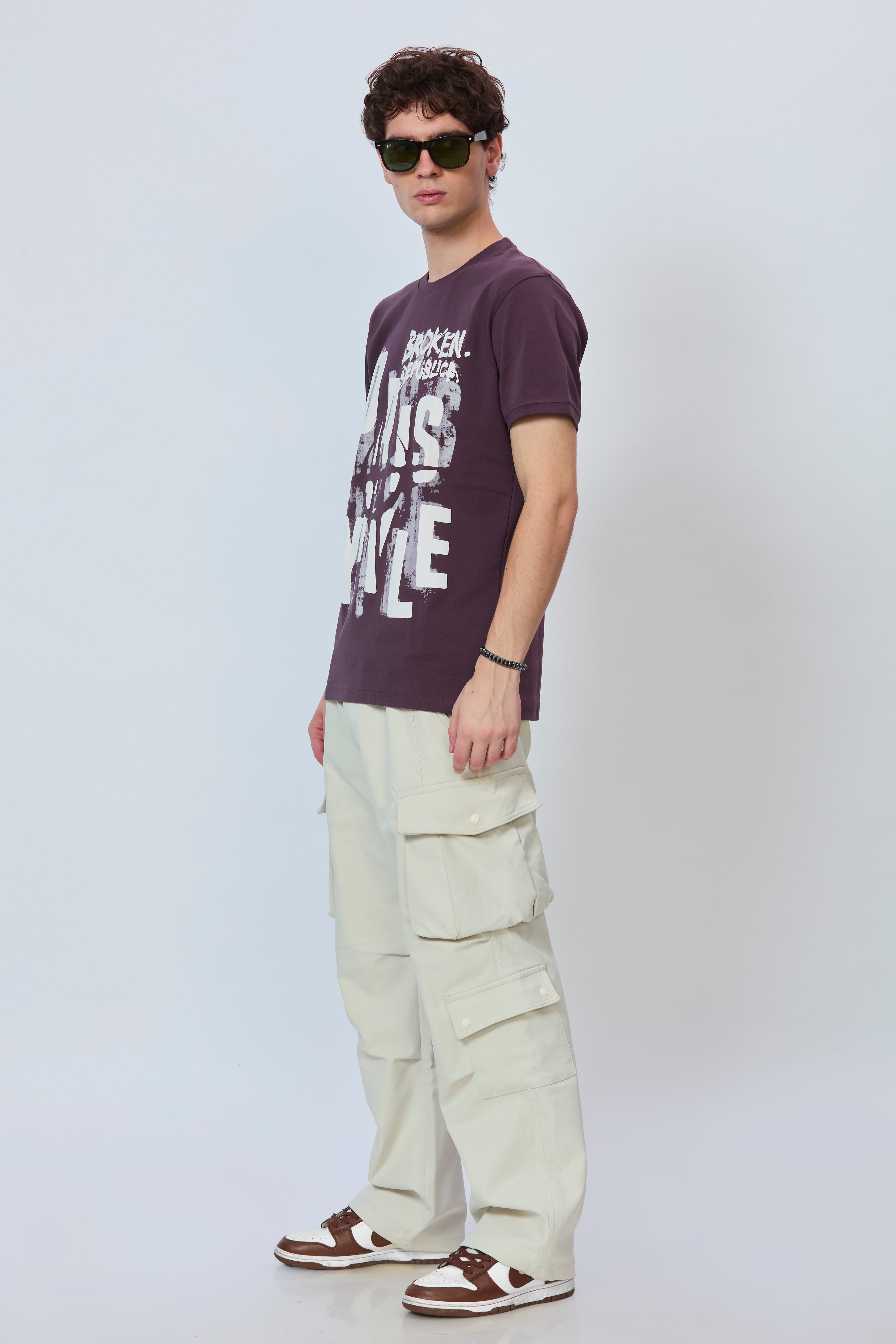 Streetwear Magenta T-Shirt with Dual Print