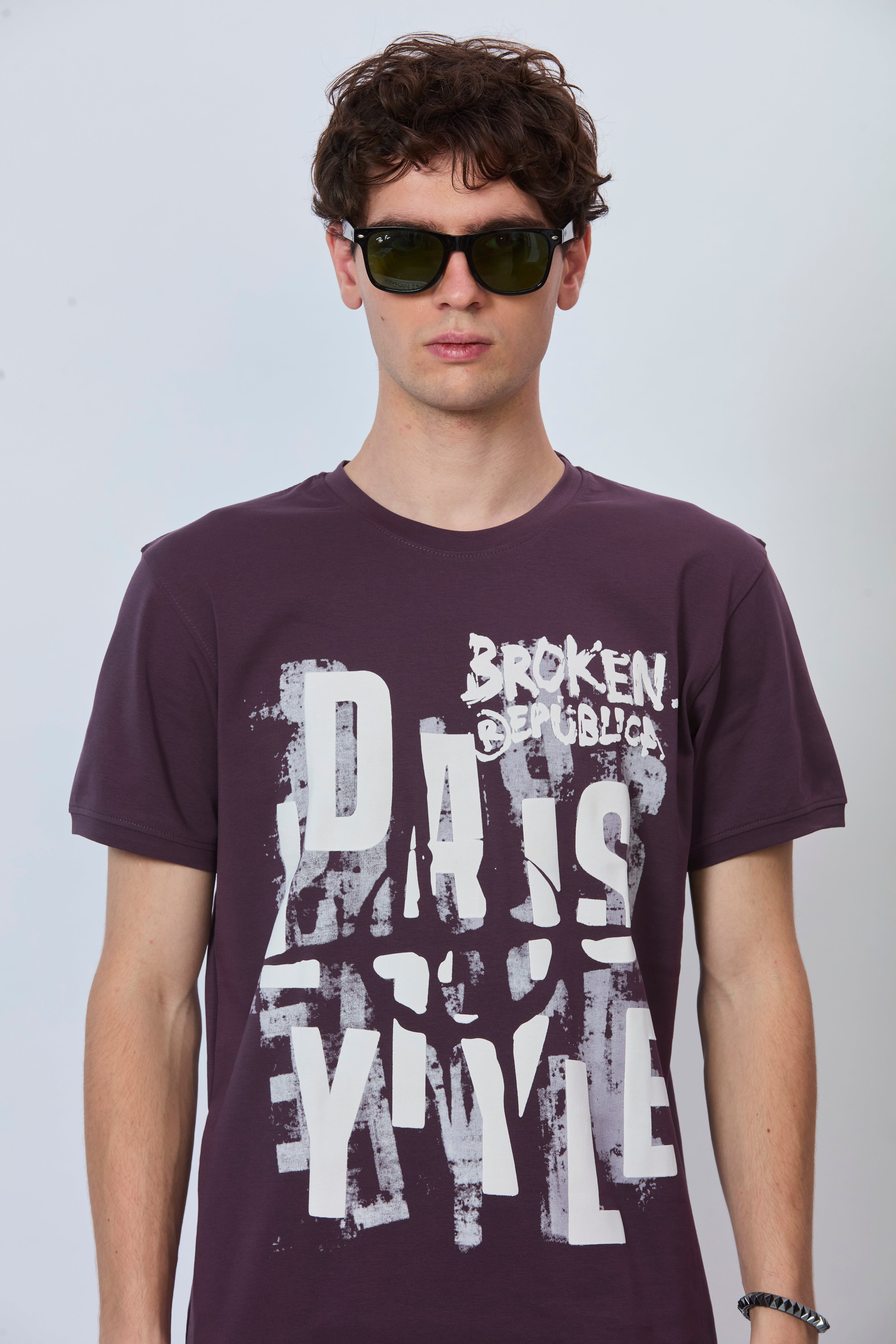 Streetwear Magenta T-Shirt with Dual Print