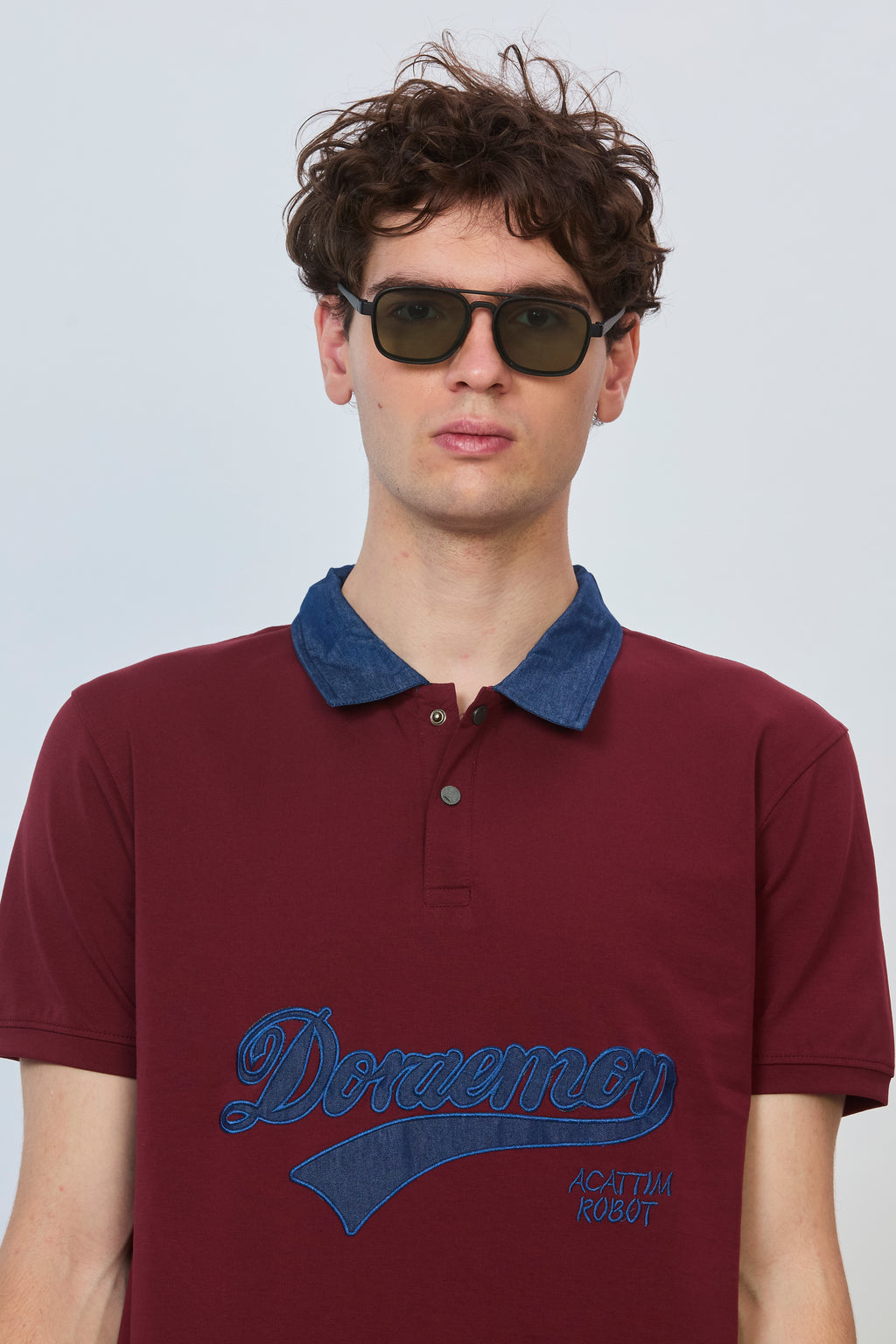 Rugged Maroon Denim Polo