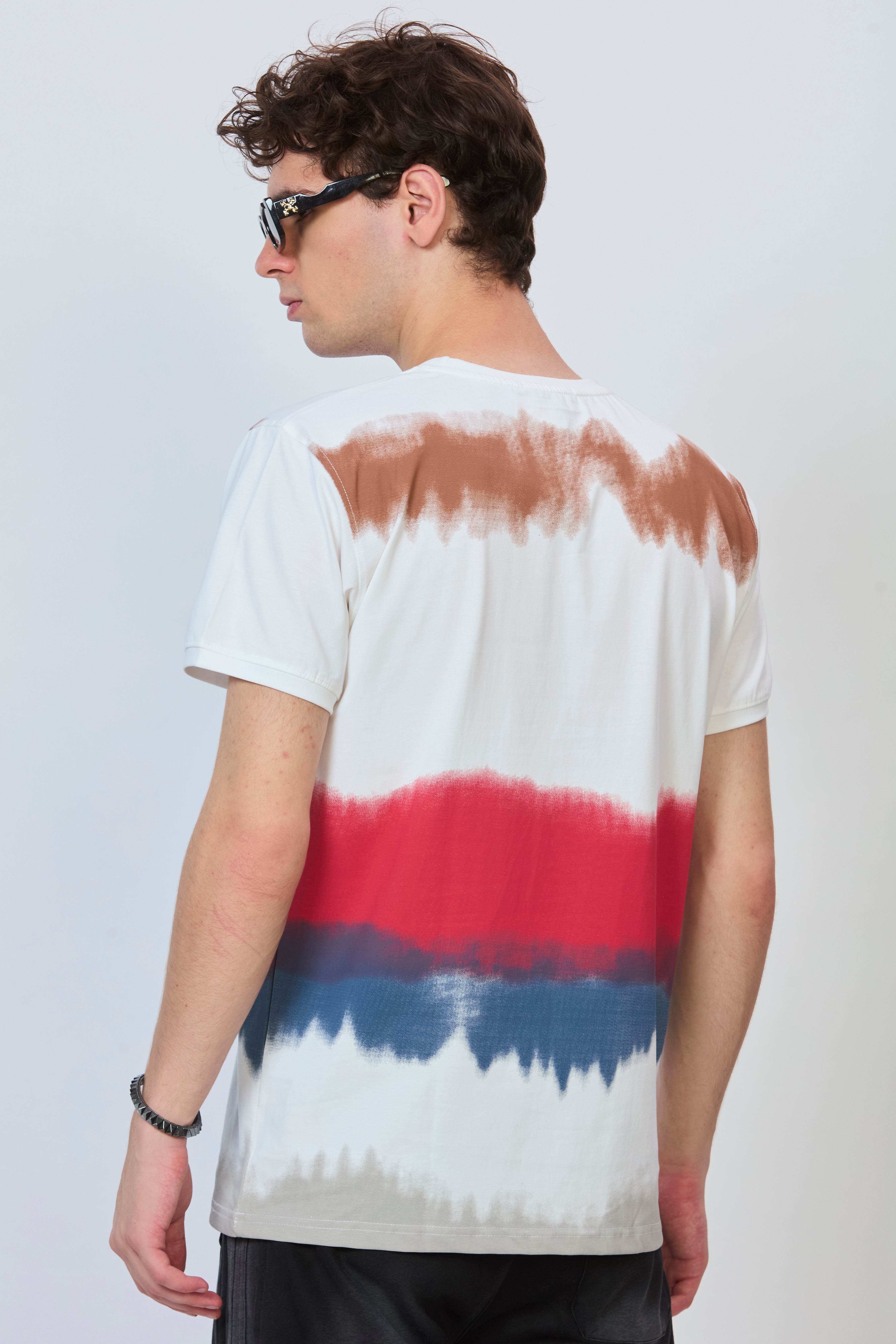 White Canvas Tee Featuring Bold Prints & Premium Embroidery