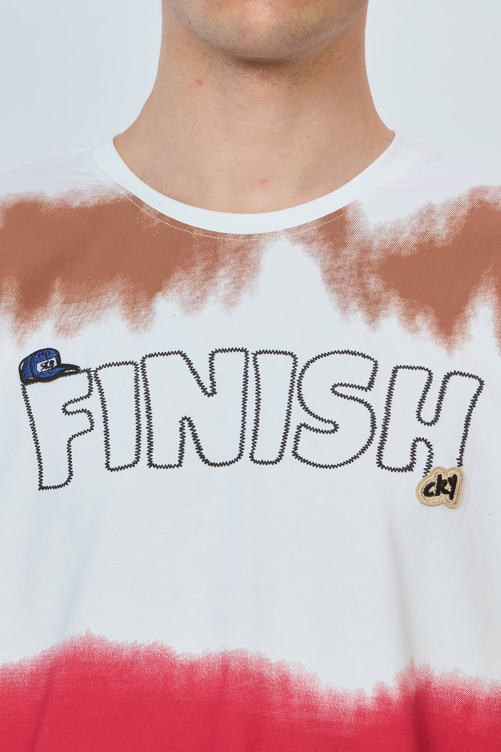 White Canvas Tee Featuring Bold Prints & Premium Embroidery