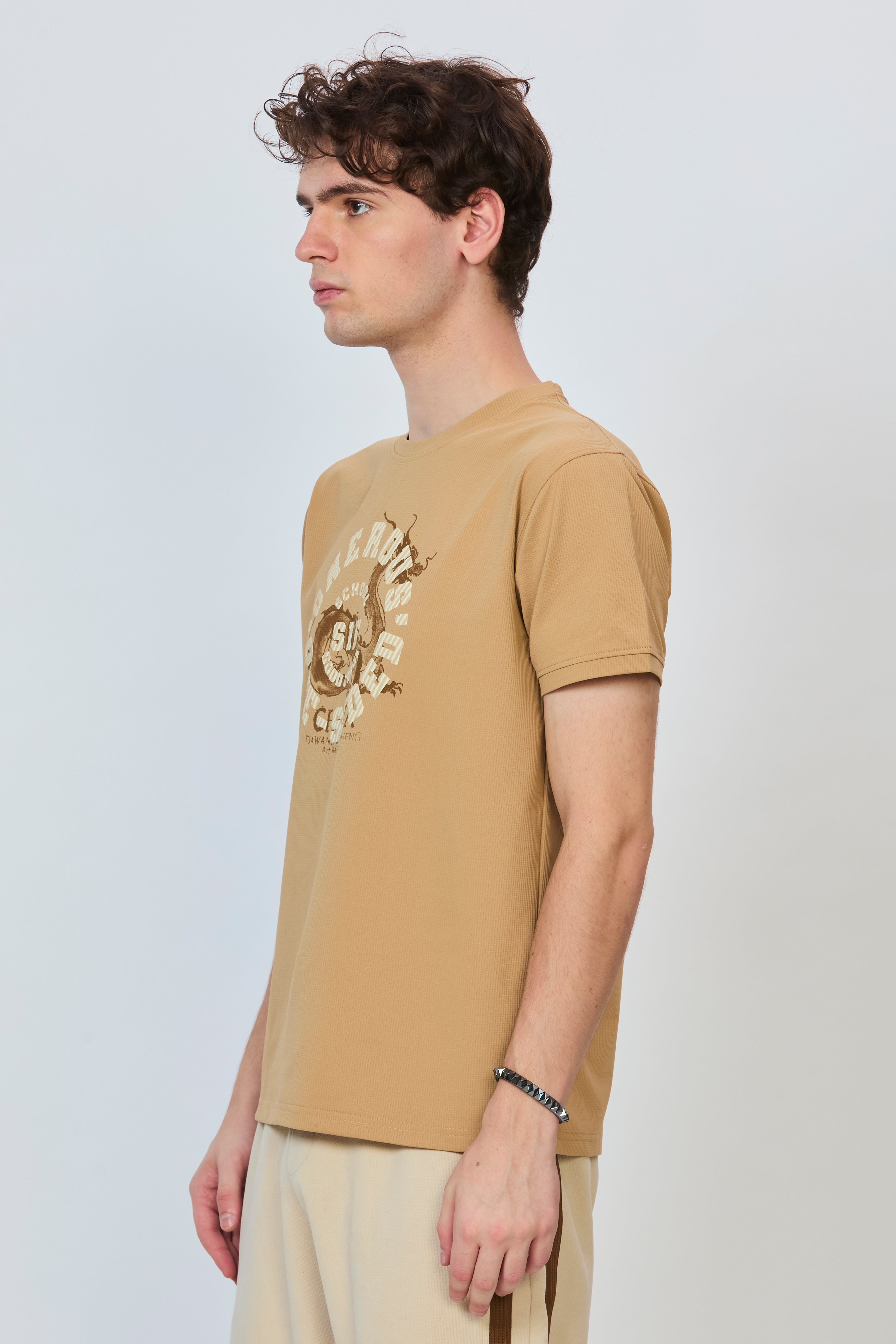 Cream Graphic Print Tee