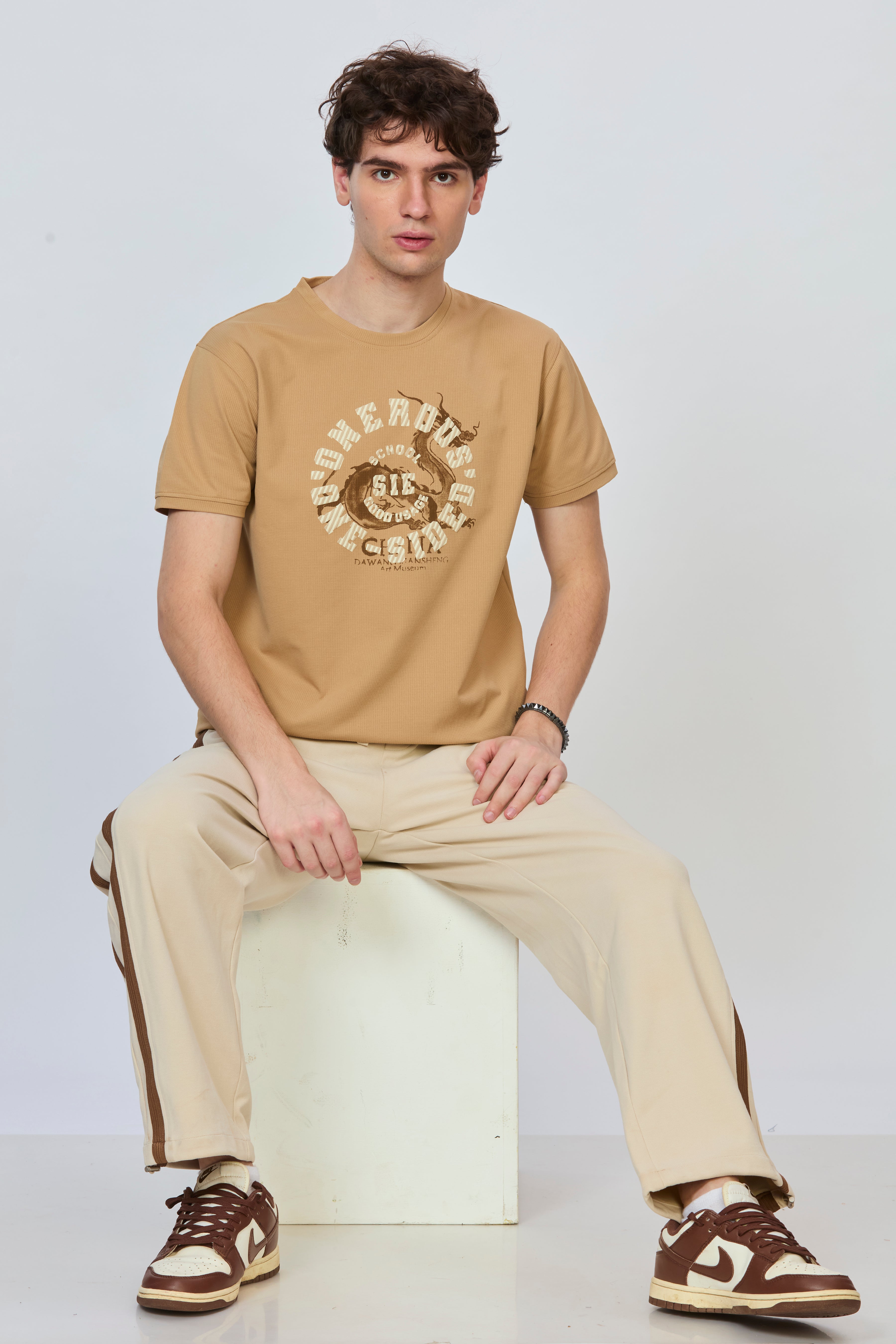 Cream Graphic Print Tee